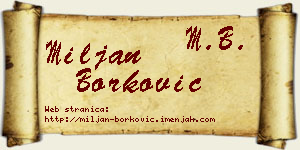 Miljan Borković vizit kartica